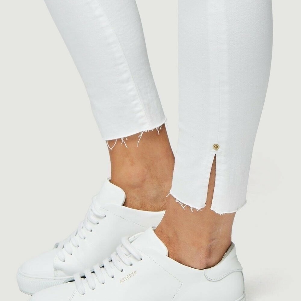 Le High Skinny Crop Slit Rivet Blanc Transit Jeans - Picture 2 of 12